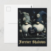 Gothische "True Grim" Gnome mit "Forever Shadows" Postkarte (Vorne/Hinten)