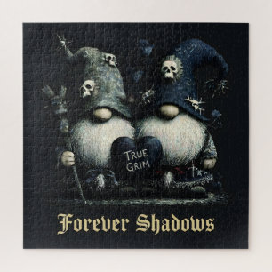 Gothische "True Grim" Gnome mit "Forever Shadows" Puzzle