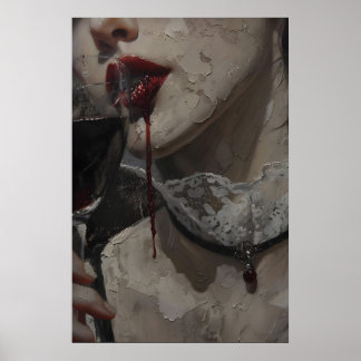 Gothische viktorianische Frau Vampir Kunst Druck D Poster