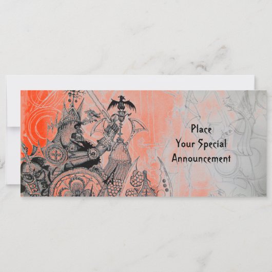 GOTHISCHE WARRIOREN , schwarz, weiß und rot Einladung (Rückseite)