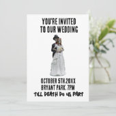 GOTHISCHE WEDDING SKELETONS CUSTOM EINLADUNGEN (Stehend Vorderseite)