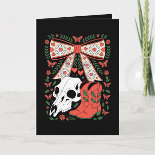 Gothische Weihnachts-Cowboystiefel Totenkopf Schle Karte