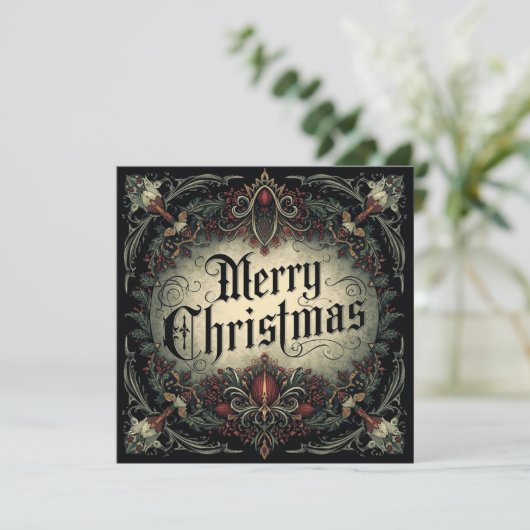 gothische Weihnachtskarte Karte (Stehend Vorderseite)