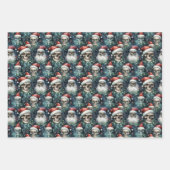 Gothische Weihnachtskugeln in Weihnachtsmannmützen Geschenkpapier Set (Vorderseite 2)