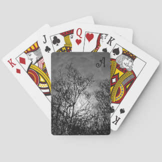 Gothischer Baum Mystisches Monogramm Spielkarten