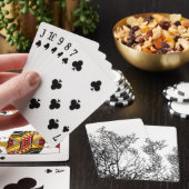 Gothischer Baum Schwarz und Weiß Spielkarten (In Situ)