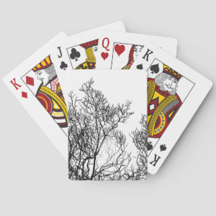 Gothischer Baum Schwarz und Weiß Spielkarten