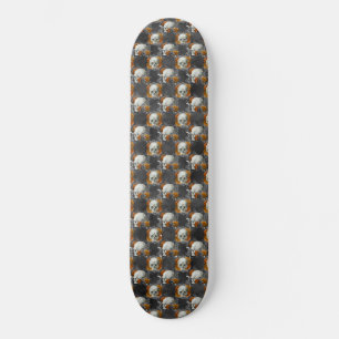 Gothischer Blumen-Schädel-Kupfer-Blumen-Design Skateboard