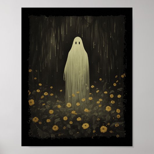 Gothischer Blumengast im Wald Halloween Spooky Poster (Vorne)