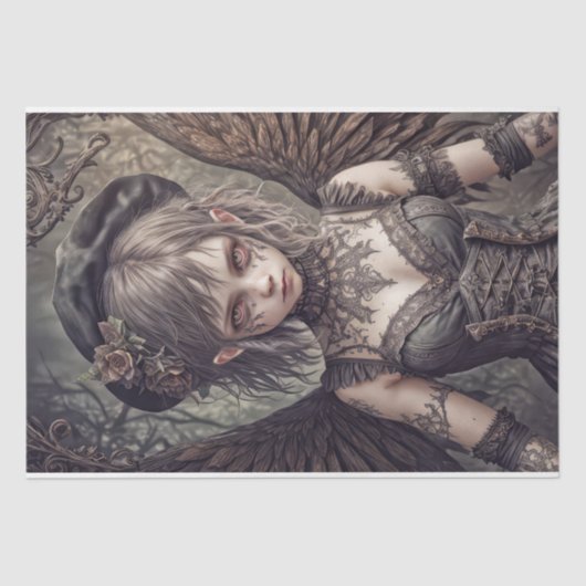 Gothischer Engel: Andymik - Decoupage - Seidenpapier (Vorderseite)