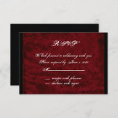 Gothischer Engel auf Red Velvet Response Card RSVP Karte (Vorne/Hinten)