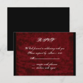 Gothischer Engel auf Red Velvet Response Card RSVP Karte (Vorne/Hinten)