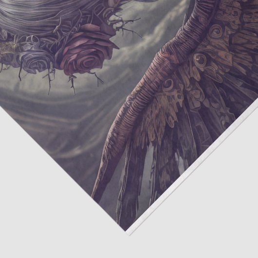 Gothischer Engel: Chantal - Decoupage - Seidenpapier (Detail)