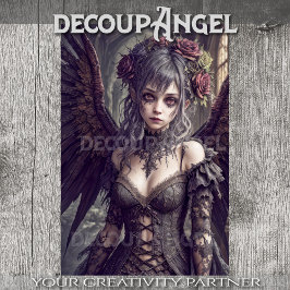 Gothischer Engel: Chantal - Decoupage - Seidenpapier