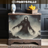 Gothischer Engel des Todes, der Soule erntet Seidenpapier