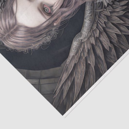 Gothischer Engel: Sophia - Decoupage - Seidenpapier (Detail)