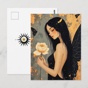 Gothischer Engel und Rose In Kontakt bleiben Postkarte