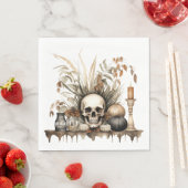 Gothischer Fall - Skull und Pampas Grass Party Serviette (Beispiel)