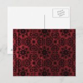 Gothischer Grauer, rot-schwarzer Mandala Postkarte (Vorne/Hinten)