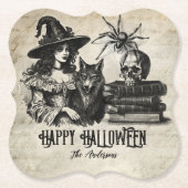 Gothischer Halloween-Schädelwolf Untersetzer (Vorderseite)