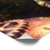 Gothischer mechanischer dunkler Wald Steampunk Gum Poster (Ecke)