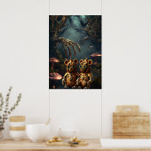 Gothischer mechanischer dunkler Wald Steampunk Gum Poster (Küche)