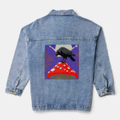 Gothischer Mystik-Rabe Jeansjacke (Rückseite)