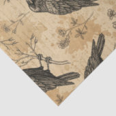 Gothischer Rabe Dunkle Akademie Floral Vintage Sti Seidenpapier (Ausschnitt)