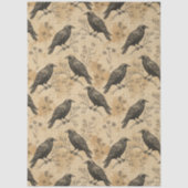 Gothischer Rabe Dunkle Akademie Floral Vintage Sti Seidenpapier (Vorderseite)