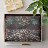 Gothischer Rabe mit Stechpalme und Beeren Seidenpapier (Geschenk)
