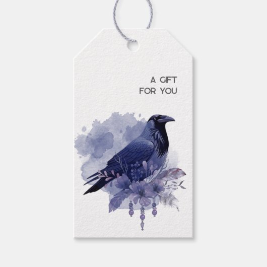 Gothischer Raben-Dunkel-Ästhetik Geschenkanhänger (Vorderseite)