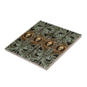 Gothischer Salbeigrüner Schmuck mit Totenkopf Fliese (Seite)