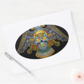 Gothischer Schädel mit Gewehren und Kugeln von Al Ovaler Aufkleber (Umschlag)