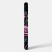 Gothischer Schädel mit Lila Rose Case-Mate iPhone Hülle (Rückseite / Links)