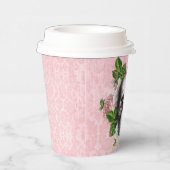 Gothischer Schädel mit rosa Rosen Pappbecher (Rechts)