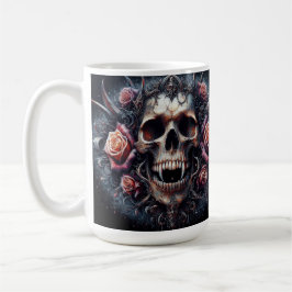 Gothischer Schädel mit Rose Kaffeetasse