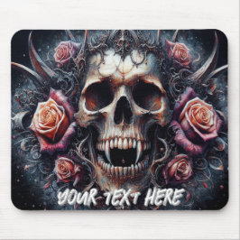 Gothischer Schädel mit Rose Mousepad