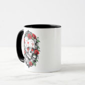 Gothischer Schädel mit Rose Tasse (Vorderseite Links)