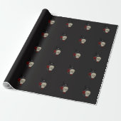 Gothischer Schädel mit Rose und Reben Geschenkpapier (Ungerollt)