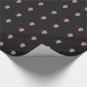 Gothischer Schädel mit Rose und Reben Geschenkpapier (Ecke)