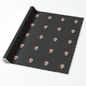 Gothischer Schädel mit Rose und Reben Geschenkpapier (Ungerollt)