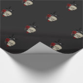 Gothischer Schädel mit Rose und Reben Geschenkpapier (Ecke)