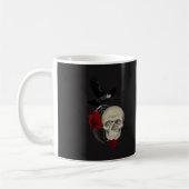 Gothischer Schädel mit Rose und Reben Kaffeetasse (Links)