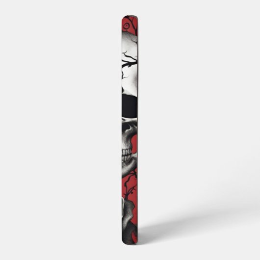 Gothischer Schädel mit schwarzer Rose Samsung Galaxy Hülle (Linke Seite)