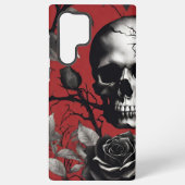 Gothischer Schädel mit schwarzer Rose Samsung Galaxy Hülle (Rückseite)