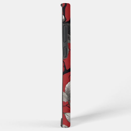 Gothischer Schädel mit schwarzer Rose Samsung Galaxy Hülle (Rechte Seite)