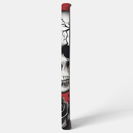 Gothischer Schädel mit schwarzer Rose Samsung Galaxy Hülle (Linke Seite)