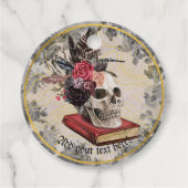 Gothischer Schädel mit Vintager Blumenhaut Geschenkanhänger (Vorderseite)