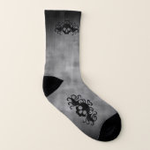 Gothischer Schädel rauchgrau groß Socken (Links - Innen)
