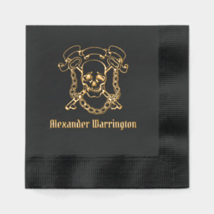 Gothischer Schädel, Schlüssel, Name der Kette Servietten Mit Folie